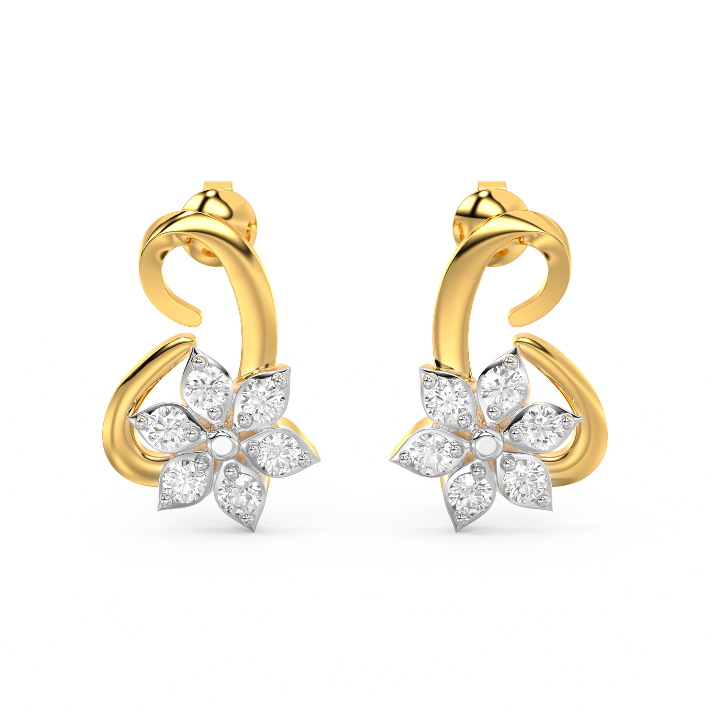 Diamond Earring for her in Yellow Gold DER23168