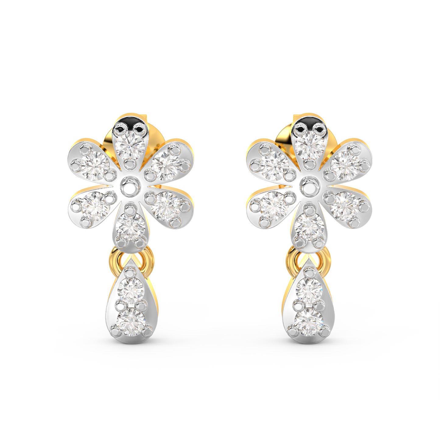 Diamond Earring for her in Yellow Gold DER23173