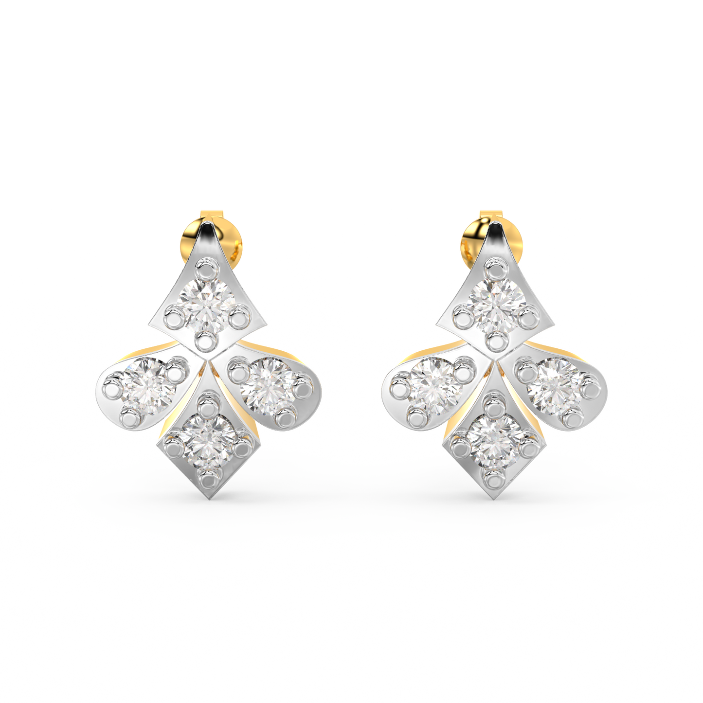 Diamond Earring for her in Yellow Gold DER23174