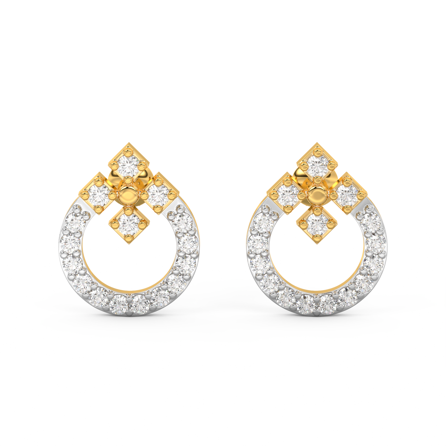 Diamond Earring for her in Yellow & White Gold DER23181