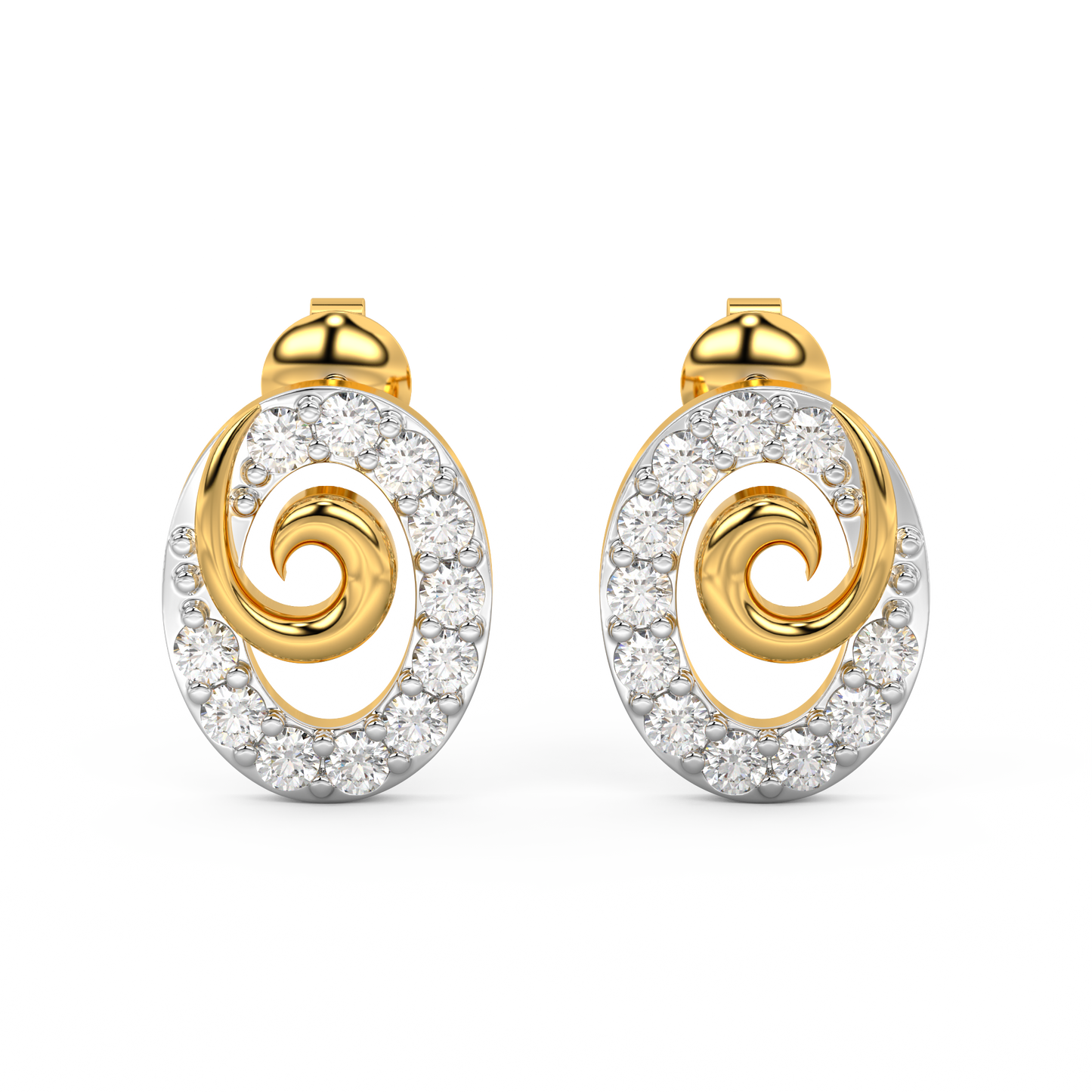 Diamond Earring for her in Yellow & White Gold DER23184