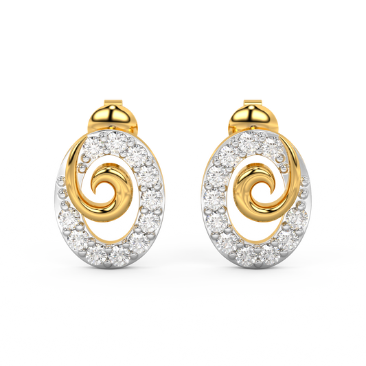 Diamond Earring for her in Yellow & White Gold DER23184