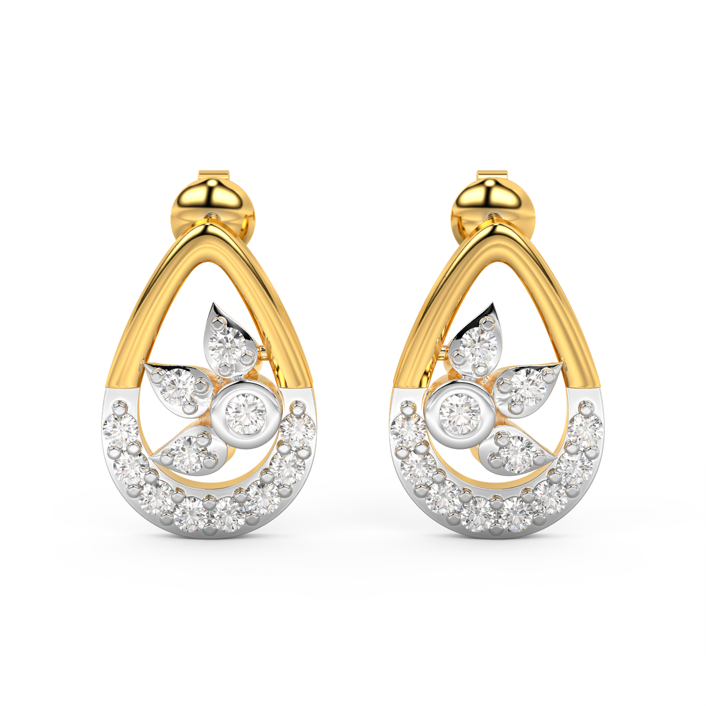 Diamond Earring for her in Yellow Gold DER23185