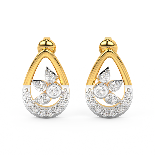 Diamond Earring for her in Yellow Gold DER23185