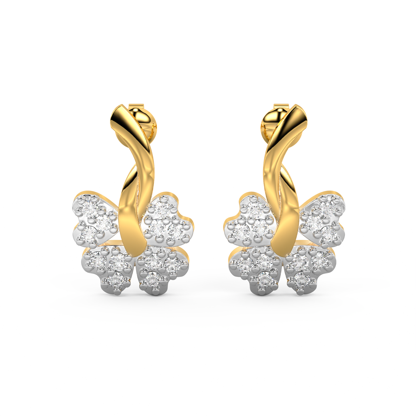 Diamond Earring for her in Yellow Gold DER23189