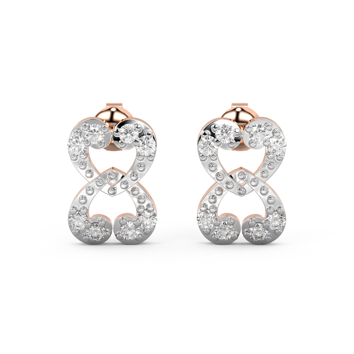 Diamond Earring for her in Rose Gold DER23197