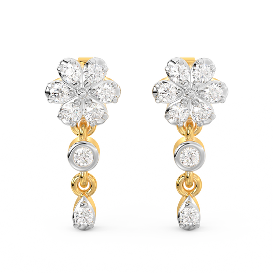 Diamond Earring for her in Yellow Gold DER23205