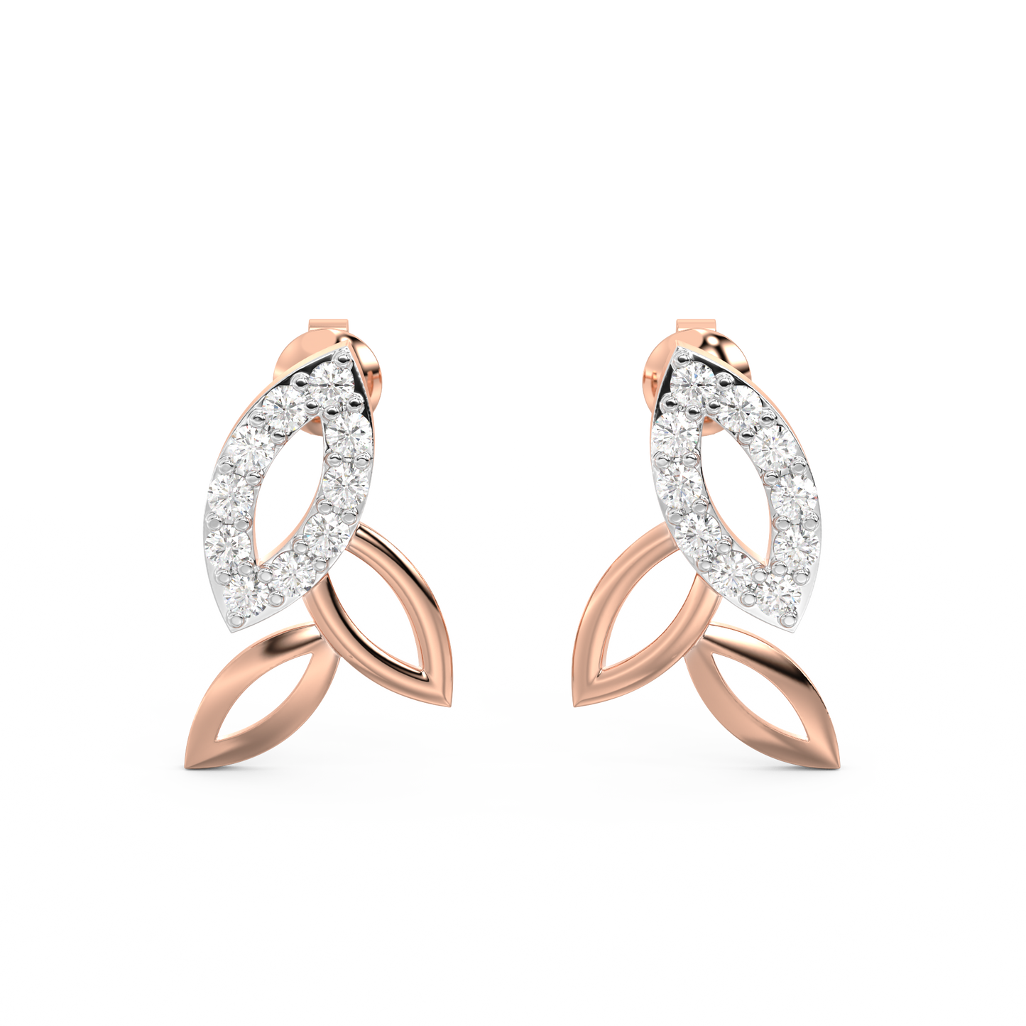 Diamond Earring for her in Rose & White Gold DER23210