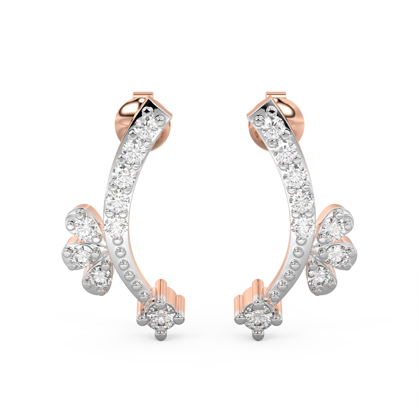 Diamond Earring for her in Rose Gold DER23211