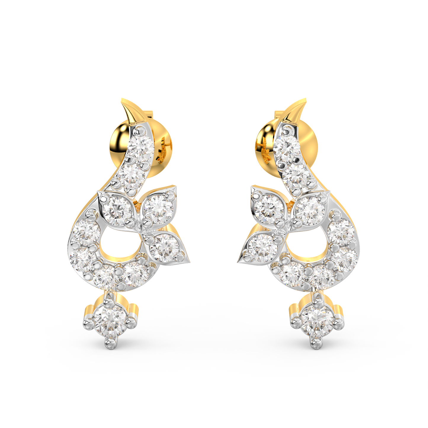 Diamond Earring for her in Yellow Gold DER23213