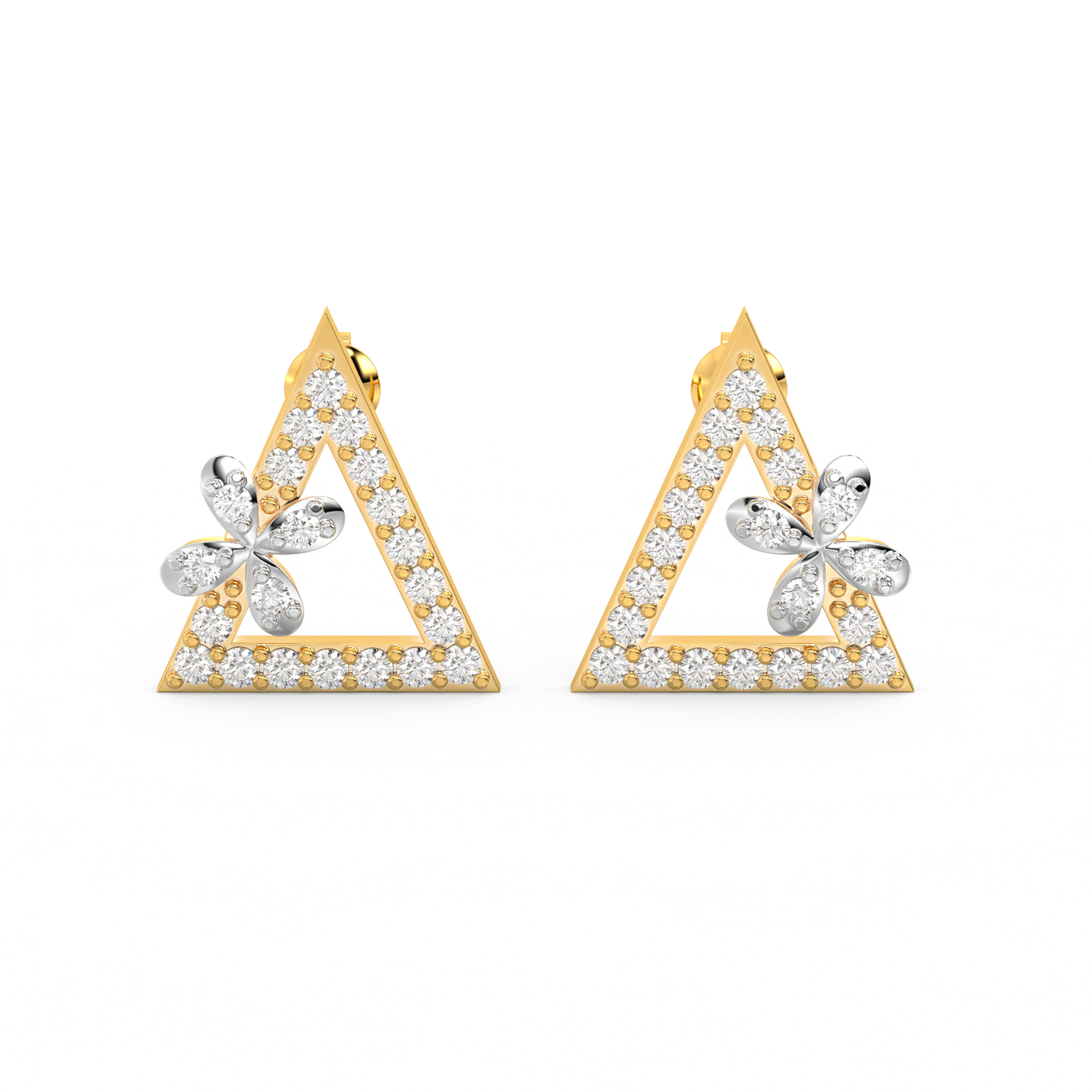 Diamond Earring for her in Rose & White Gold DER23217