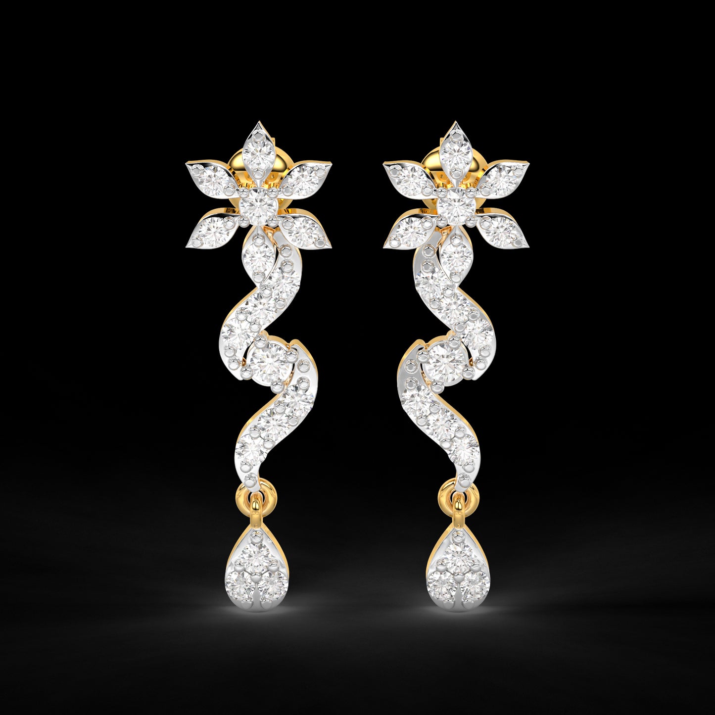 Diamond Earring for her in Yellow Gold DER23235