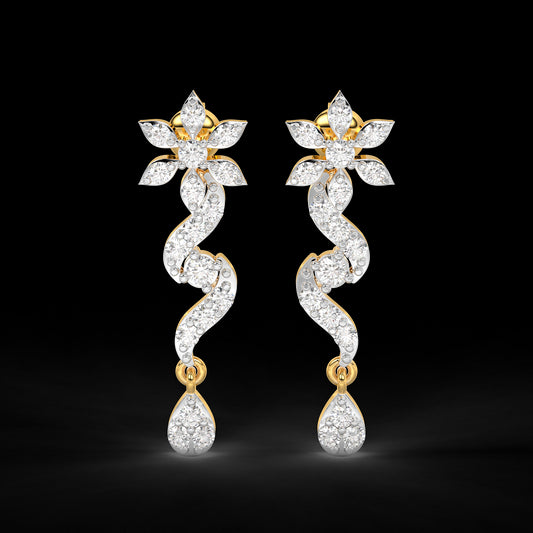 Diamond Earring for her in Yellow Gold DER23235