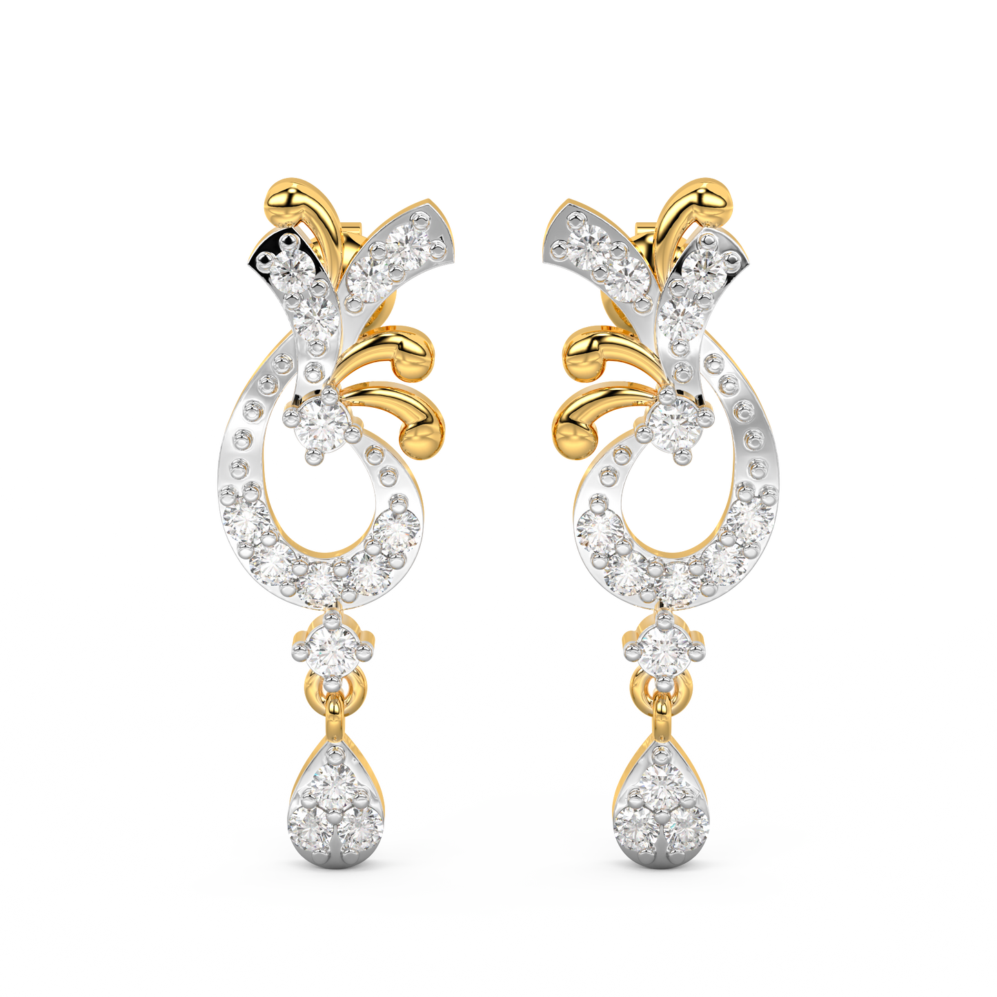 Diamond Earring for her in Yellow Gold DER23236