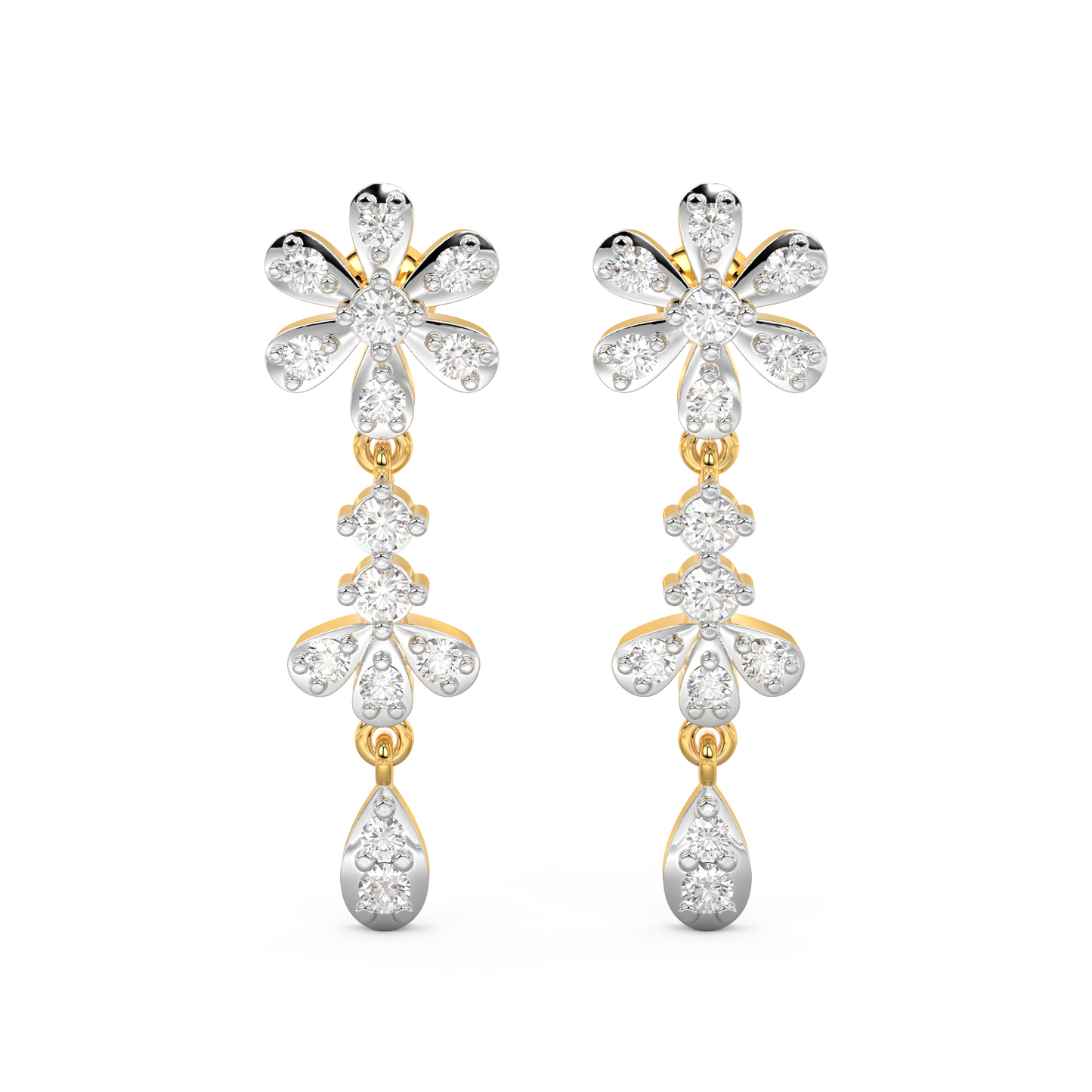 Diamond Earring for her in Yellow Gold DER23237