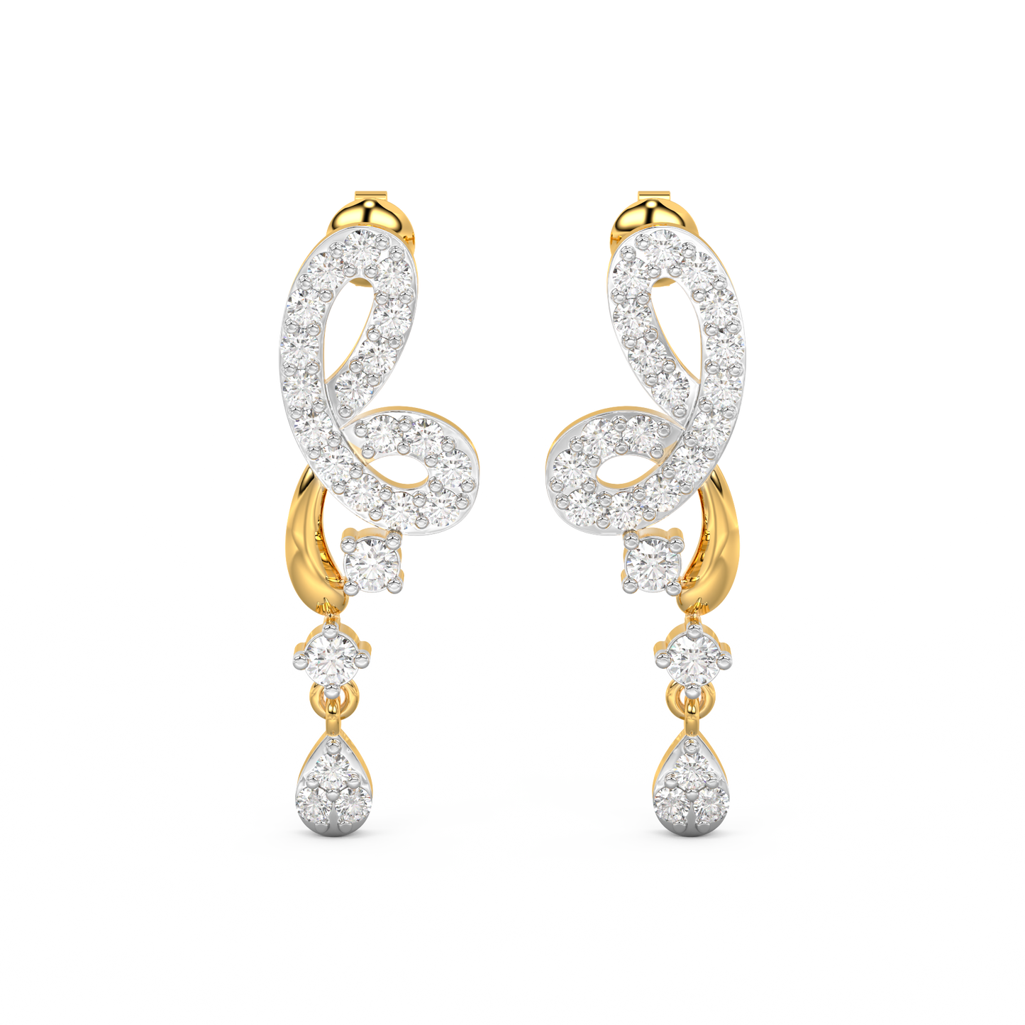 Diamond Earring for her in Yellow Gold DER23238