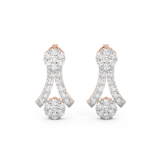 Diamond Earring for her in Rose Gold DER23240