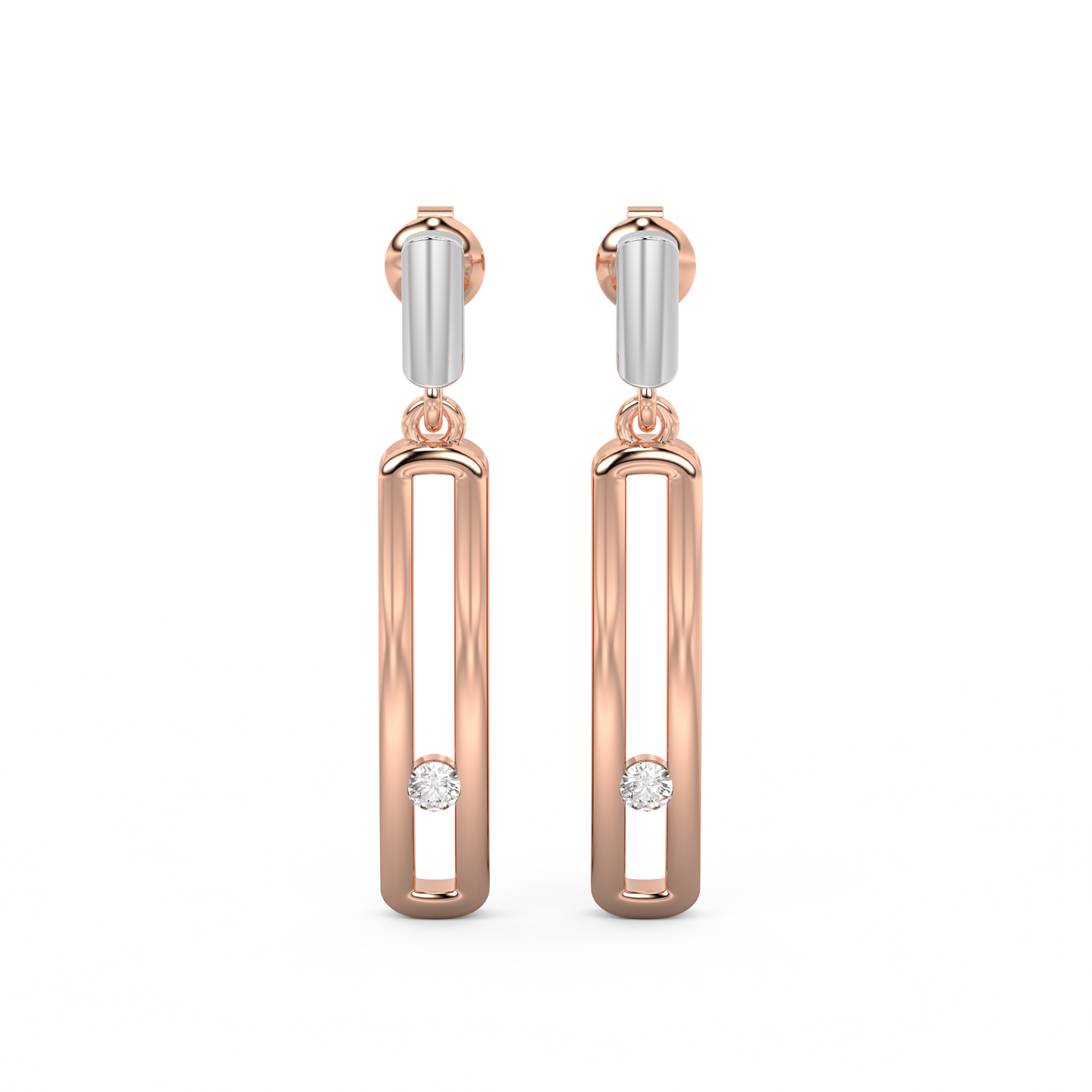 Diamond Earring for her in Rose & White Gold DER23243