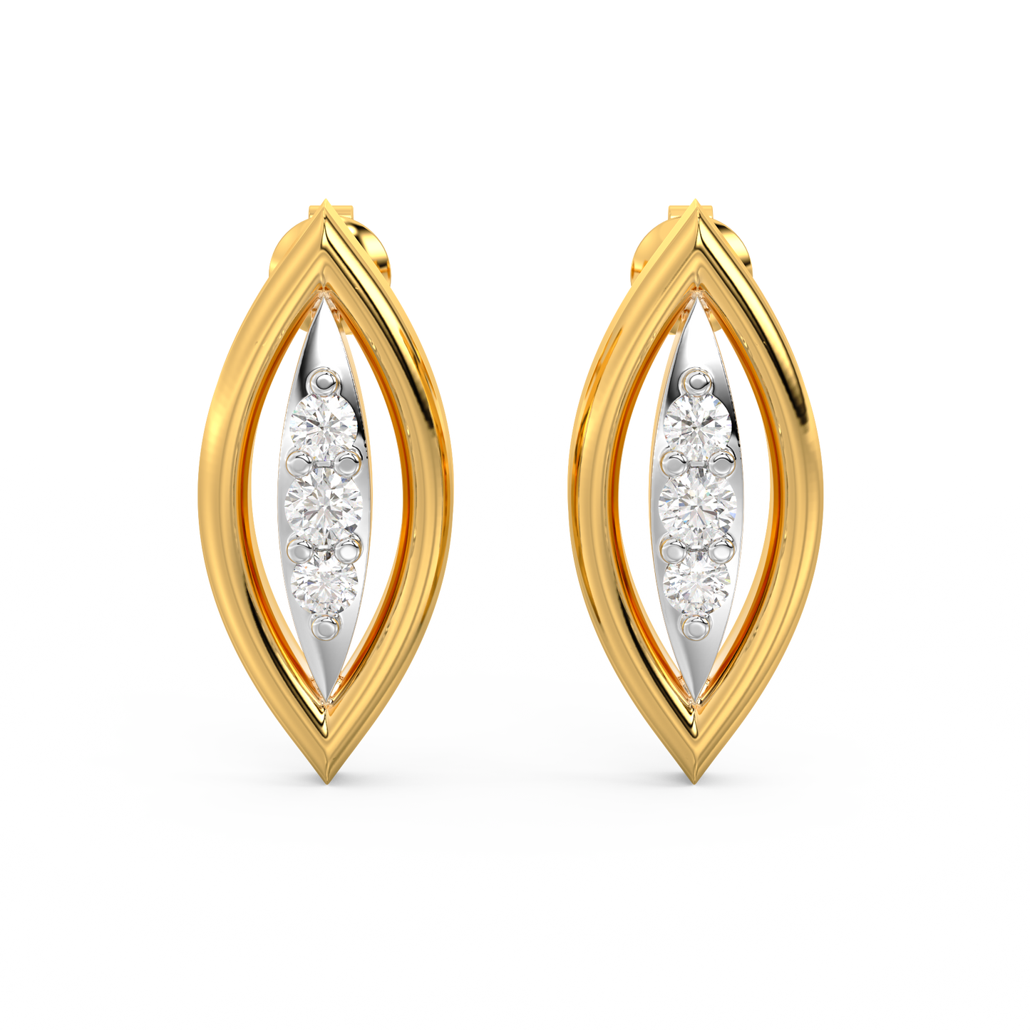 Diamond Earring for her in Yellow Gold DER23252