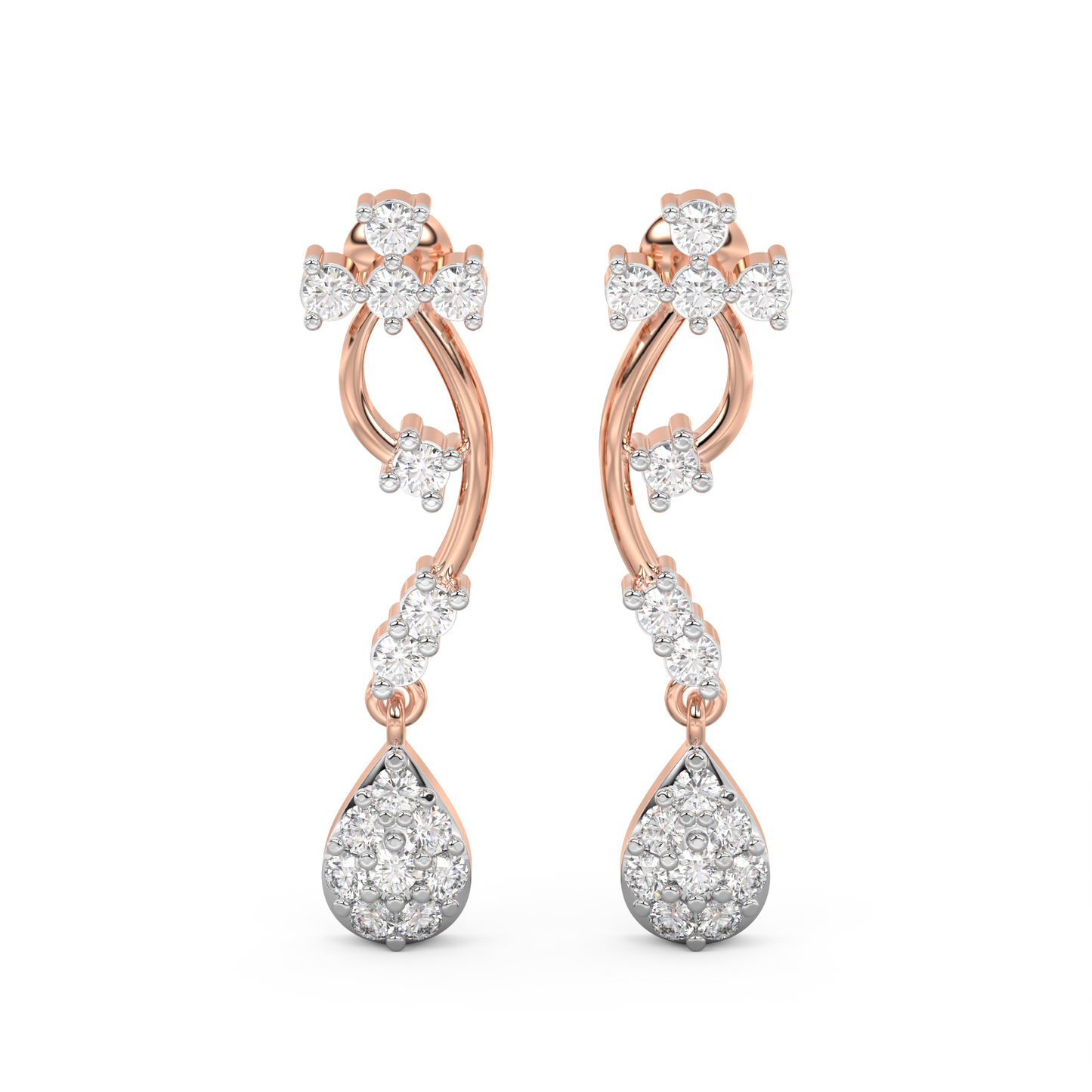 Diamond Earring for her in Rose Gold DER23253