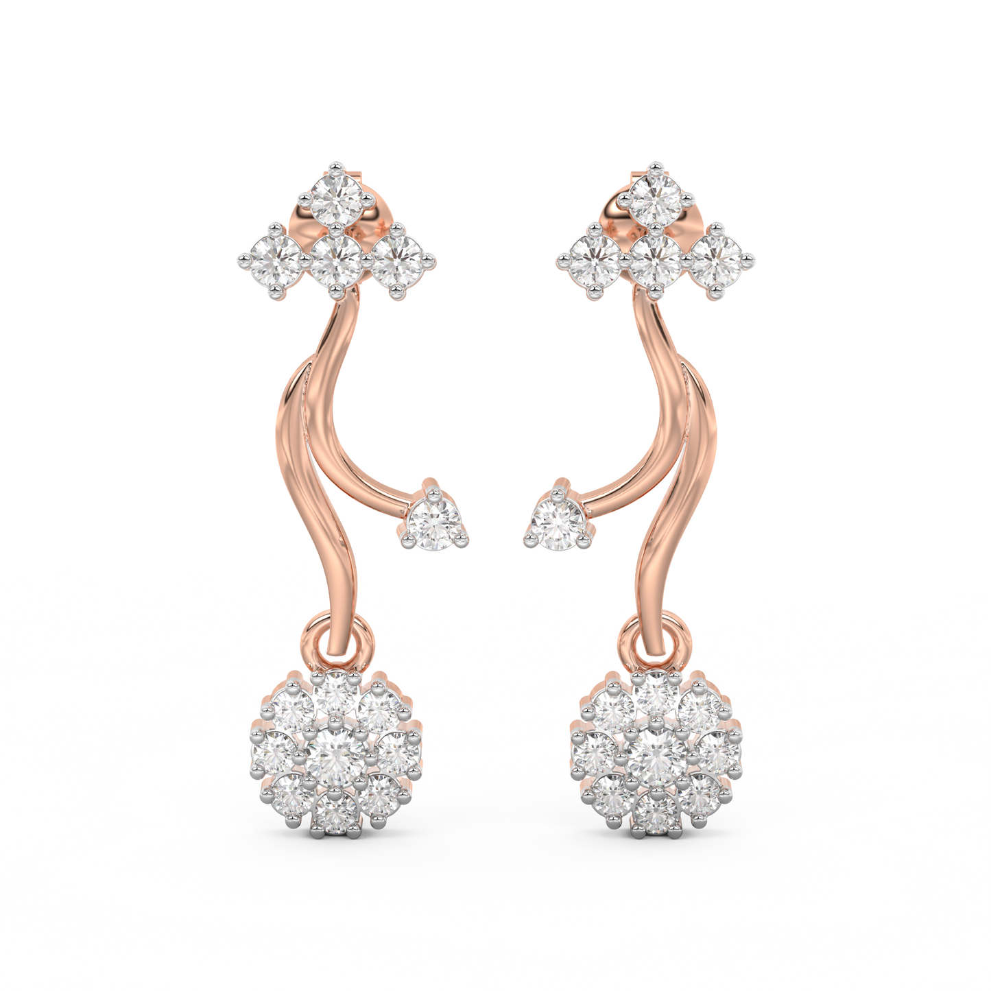 Diamond Earring for her in Rose Gold DER23256