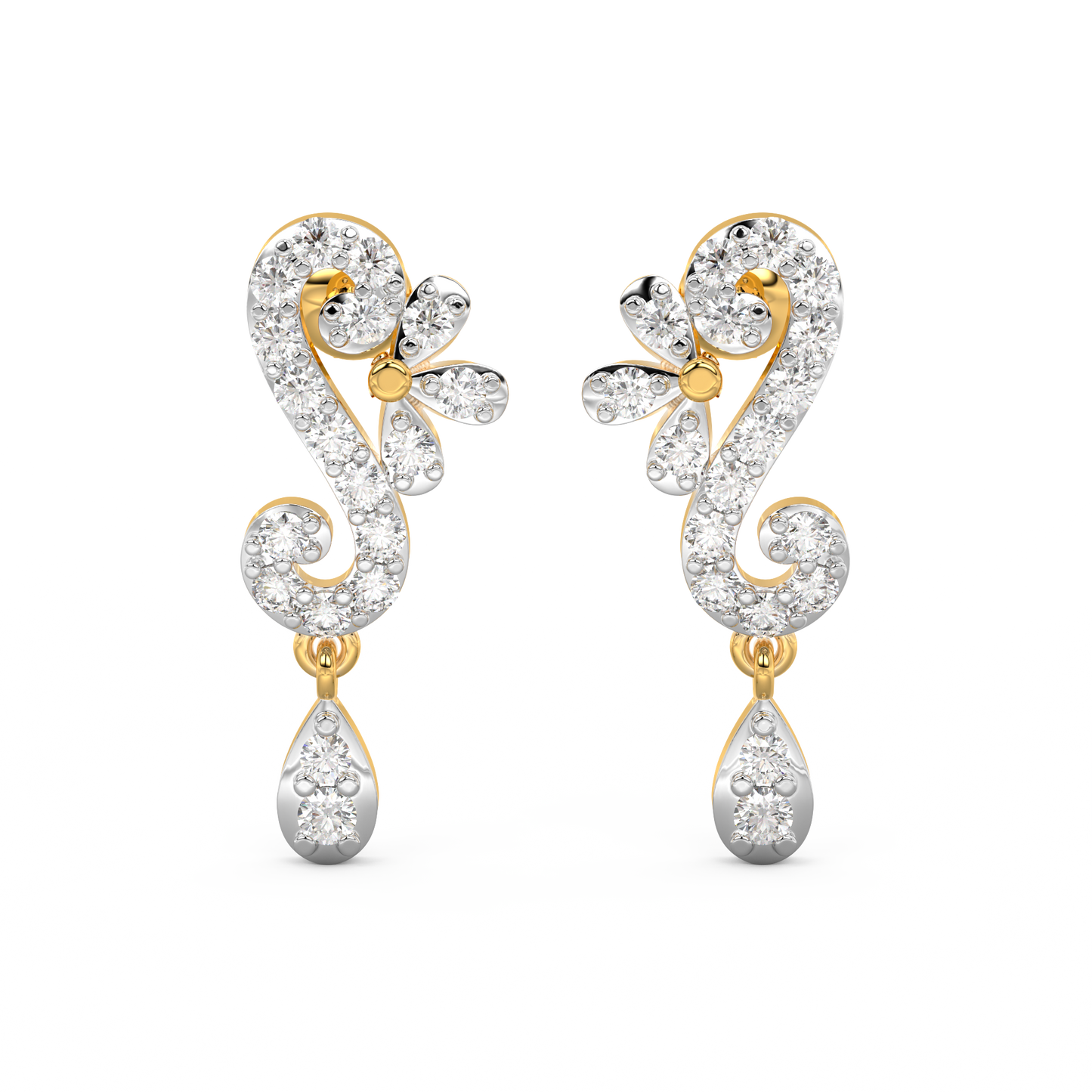 Diamond Earring for her in Yellow Gold DER23257