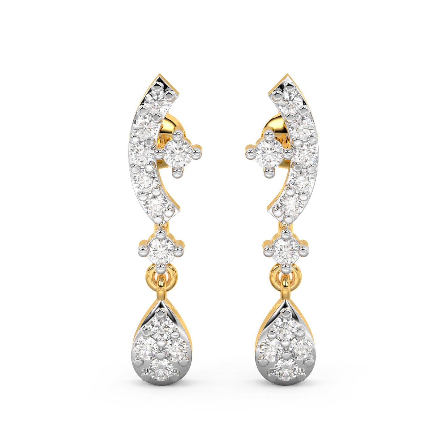 Diamond Earring for her in Yellow Gold DER23260