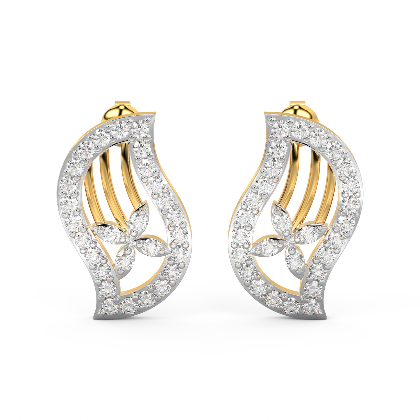 Diamond Earring for her in Yellow Gold DER23273