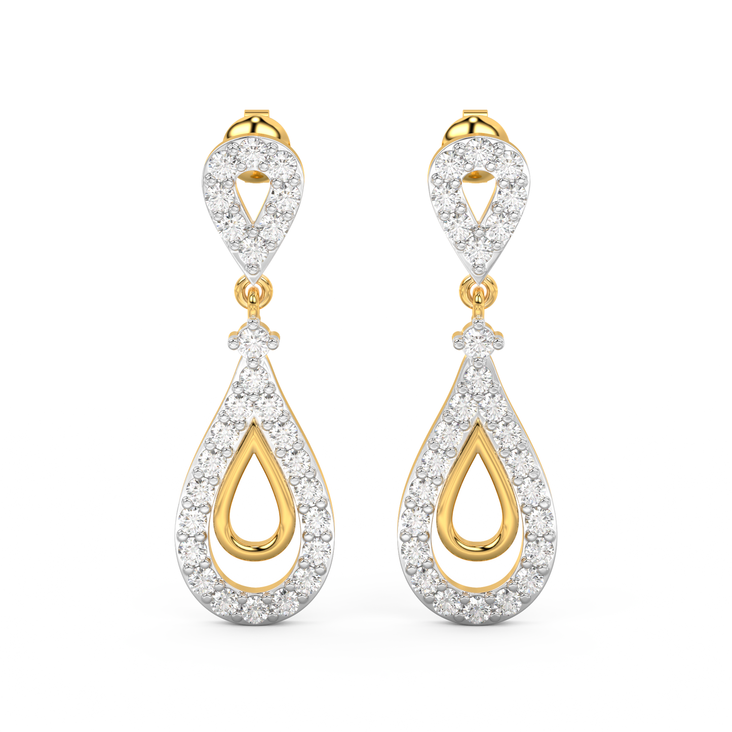 Diamond Earring for her in Yellow Gold DER23277