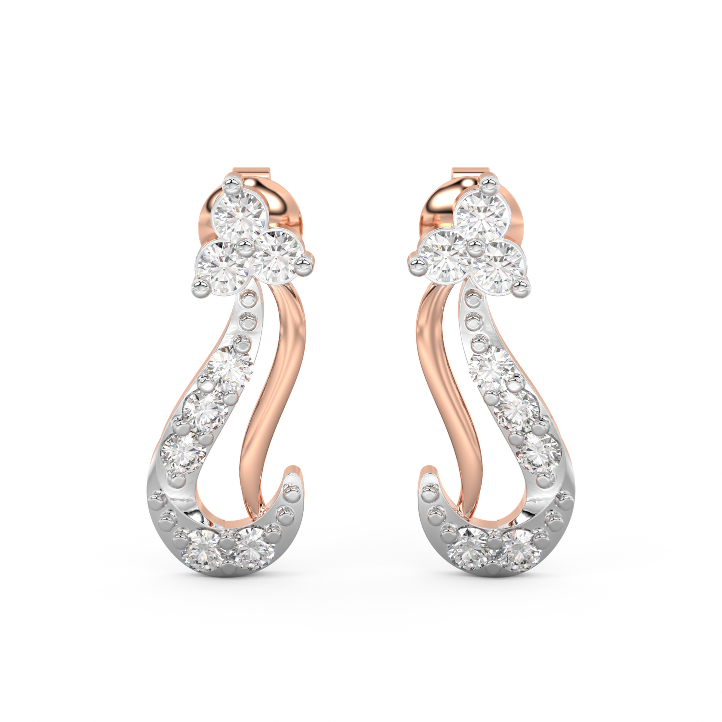 Diamond Earring for her in Rose Gold DER23287