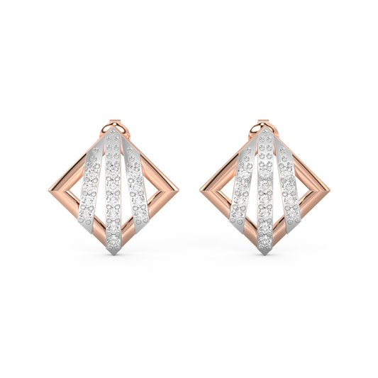 Diamond Earring for her in Rose & White Gold DER23288