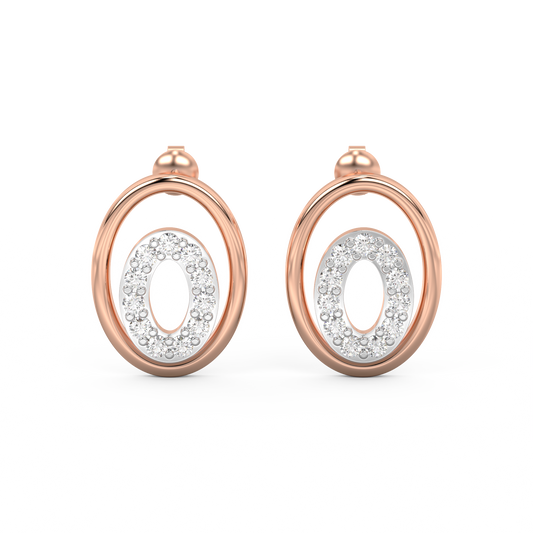 Diamond Earring for her in Rose & White Gold DER23293