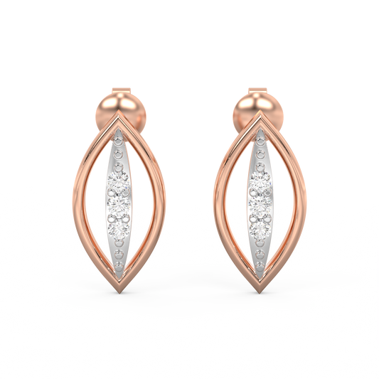 Diamond Earring for her in Rose & White Gold DER23294