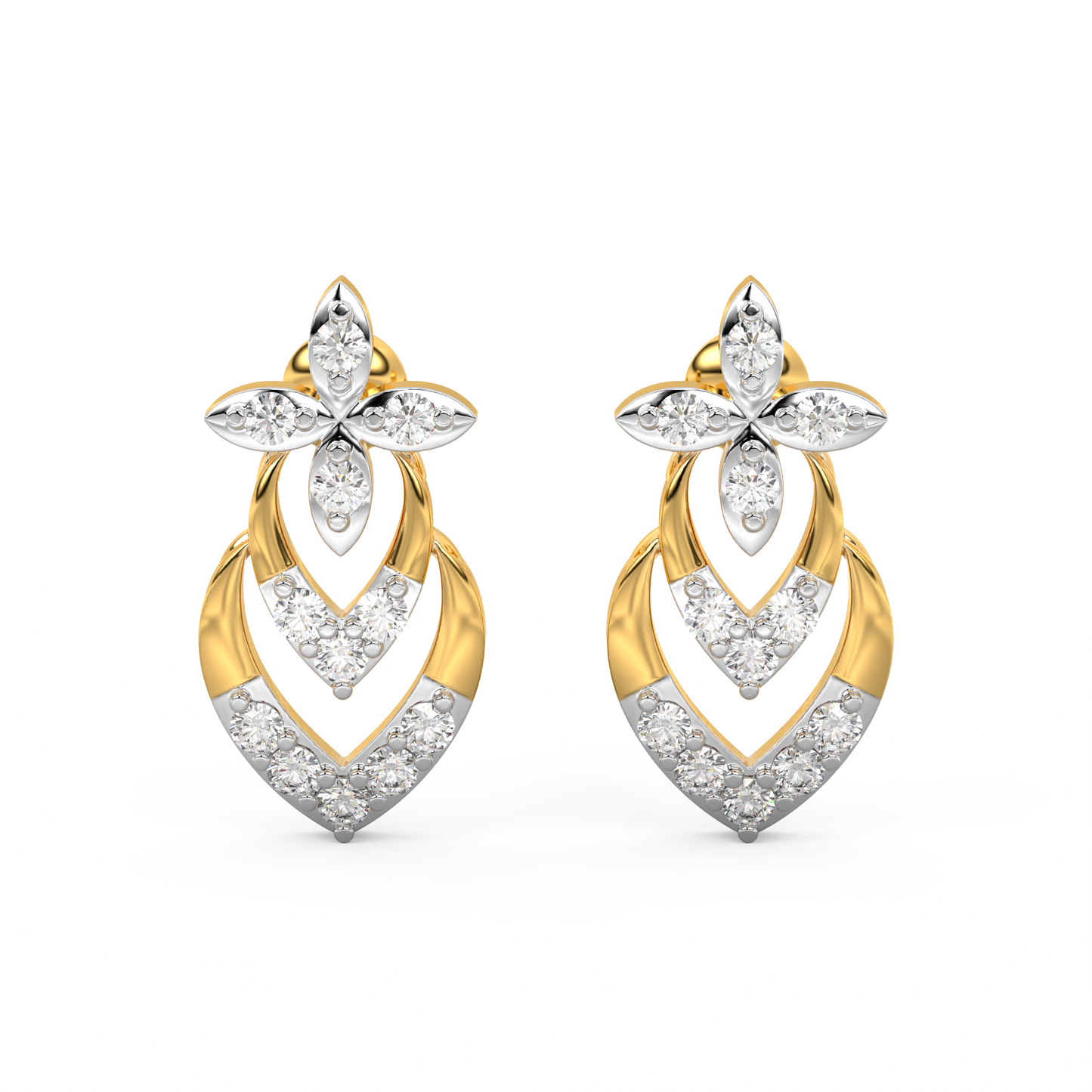 Diamond Earring for her in Yellow Gold DER23303