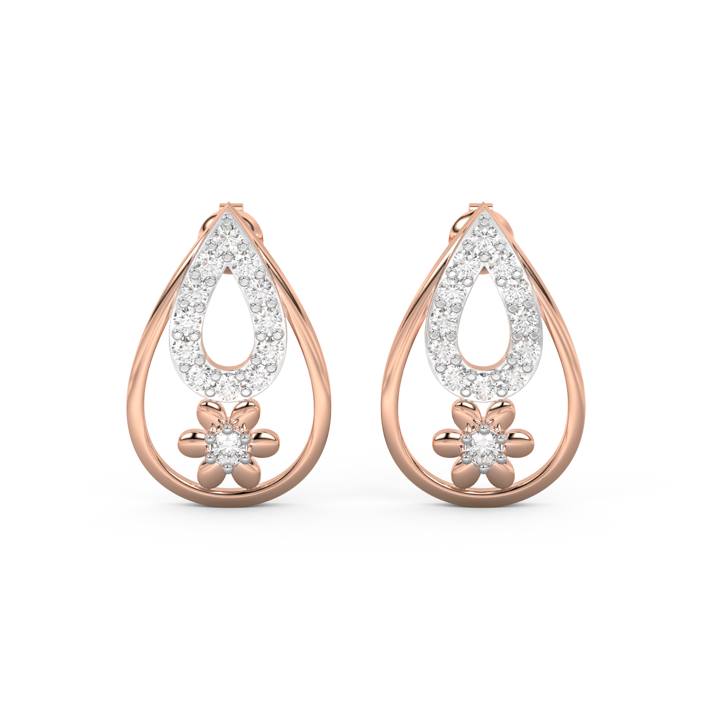 Diamond Earring for her in Rose Gold DER23314