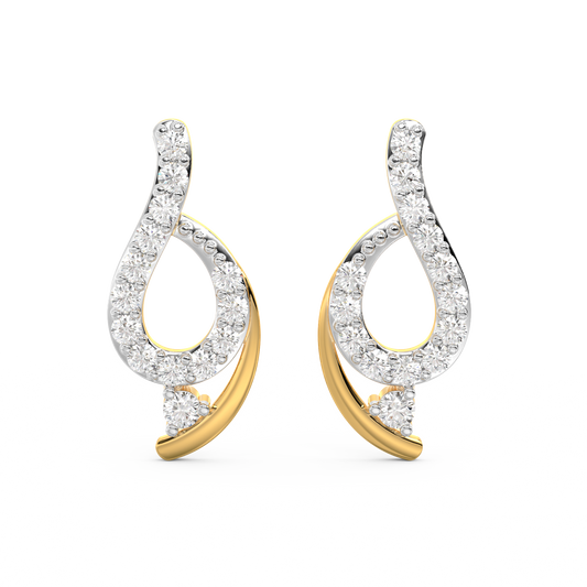 Diamond Earring for her in Yellow Gold DER23323