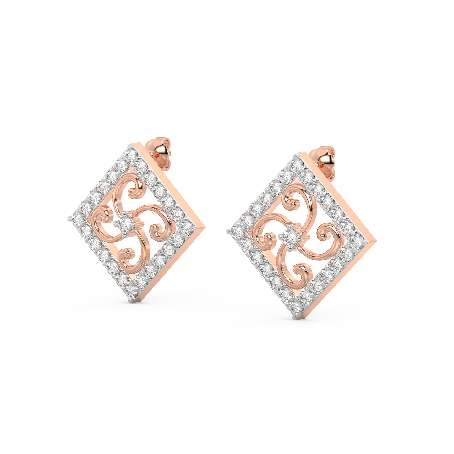 Diamond Earring for her in Rose Gold DER23326