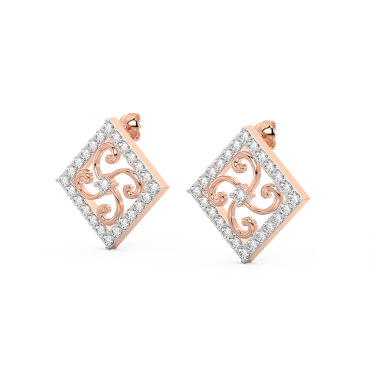 Diamond Earring for her in Rose Gold DER23326