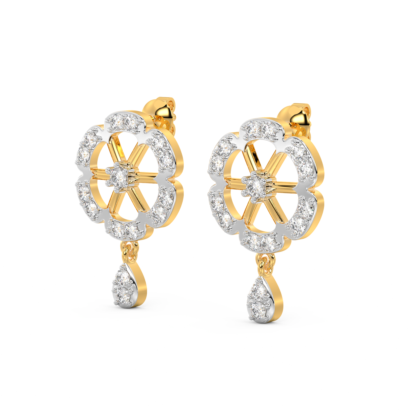 Diamond Earring for her in Yellow Gold DER23330