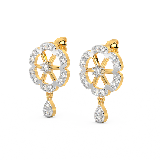 Diamond Earring for her in Yellow Gold DER23330