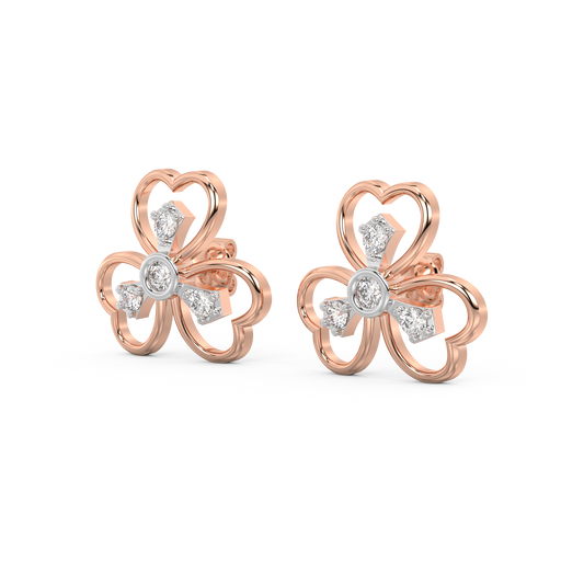 Diamond Earring for her in Rose & White Gold DER23332