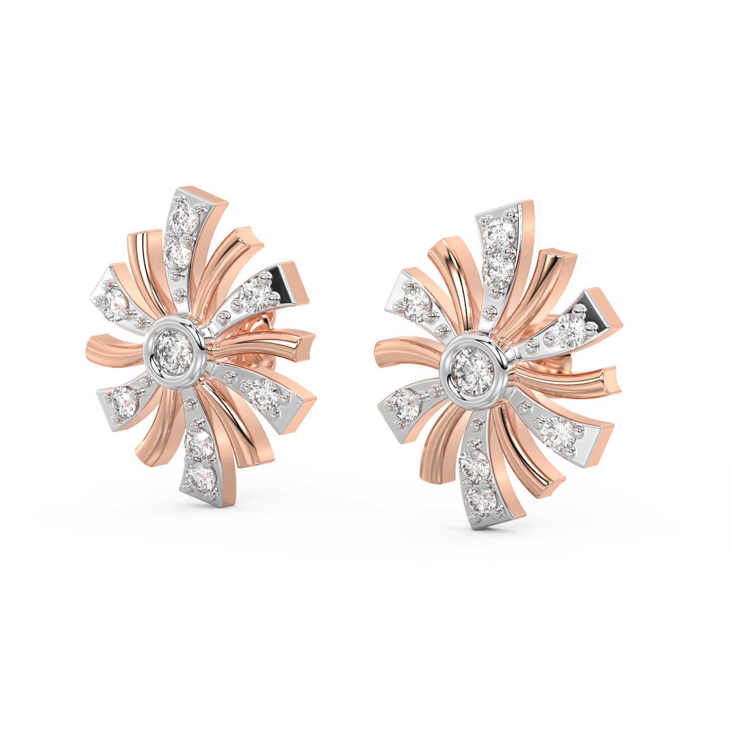 Diamond Earring for her in Rose & White Gold DER23334