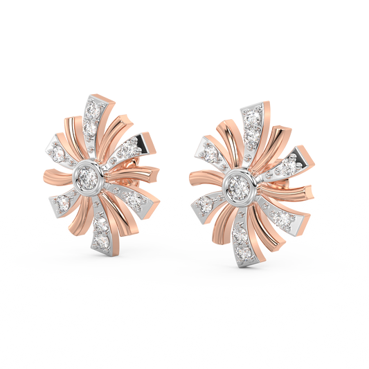 Diamond Earring for her in Rose & White Gold DER23334