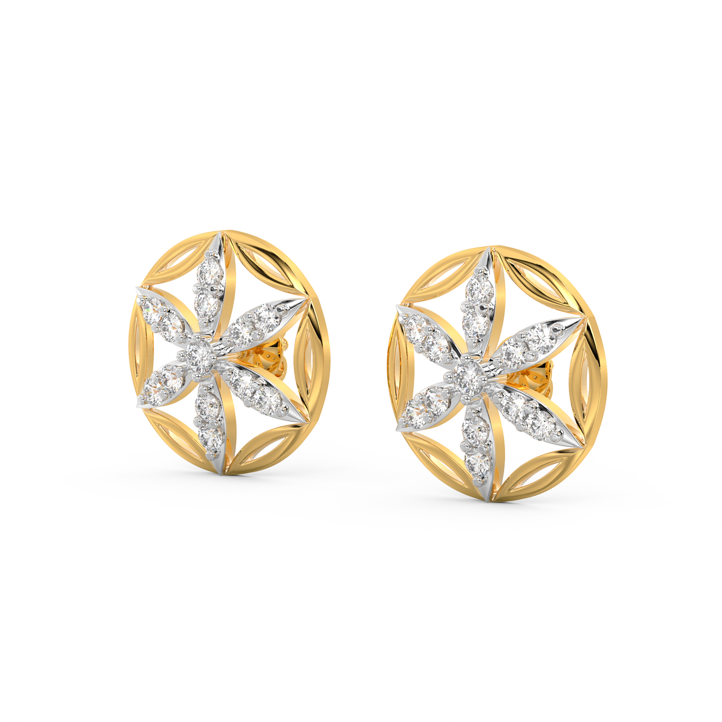 Diamond Earring for her in Yellow Gold DER23337