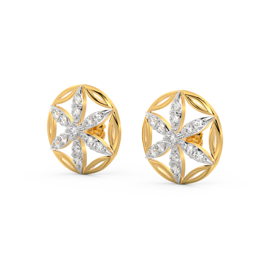 Diamond Earring for her in Yellow Gold DER23337