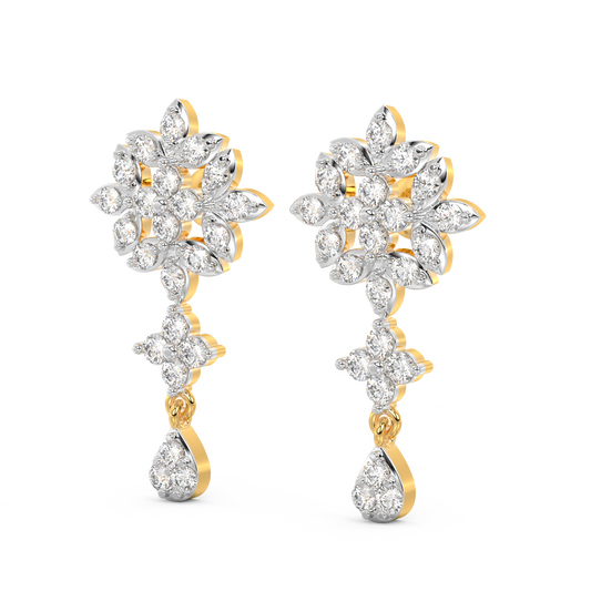 Diamond Earring for her in Yellow Gold DER23341