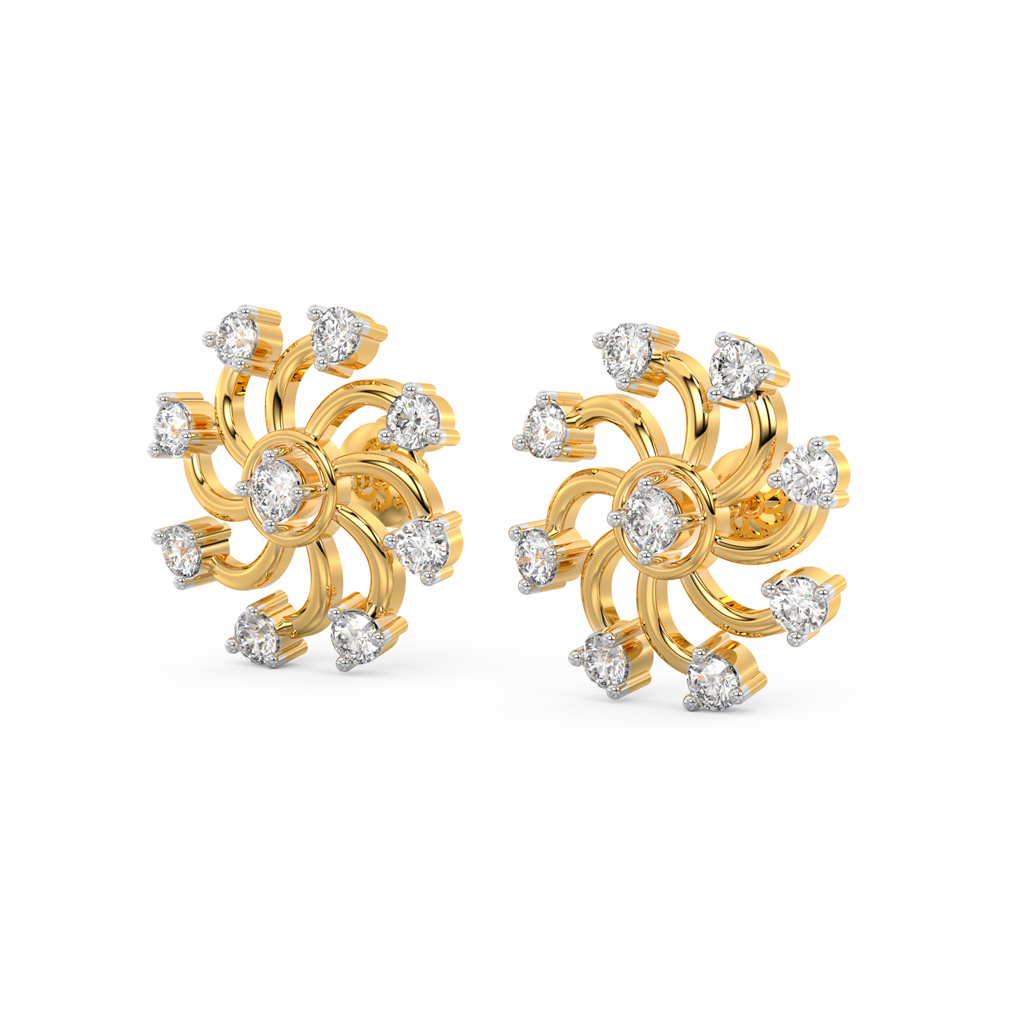 Diamond Earring for her in Yellow & White Gold DER23347