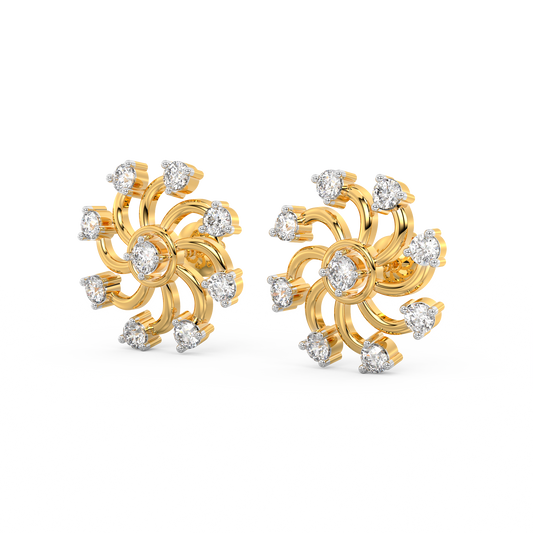 Diamond Earring for her in Yellow & White Gold DER23347