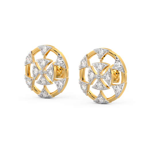 Diamond Earring for her in Yellow Gold DER23348