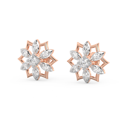 Diamond Earring for her in Rose & White Gold DER23349